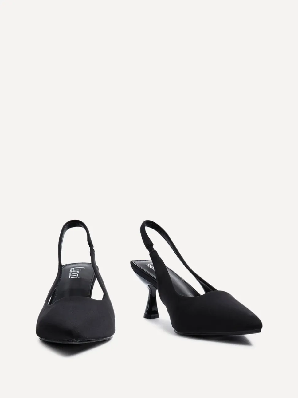 Zwart - Linzi Izzie slingback pumps met brede pasvorm en hoge hakken