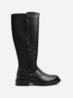 Zwart - Linzi League High Leg Boots with Gusset Back