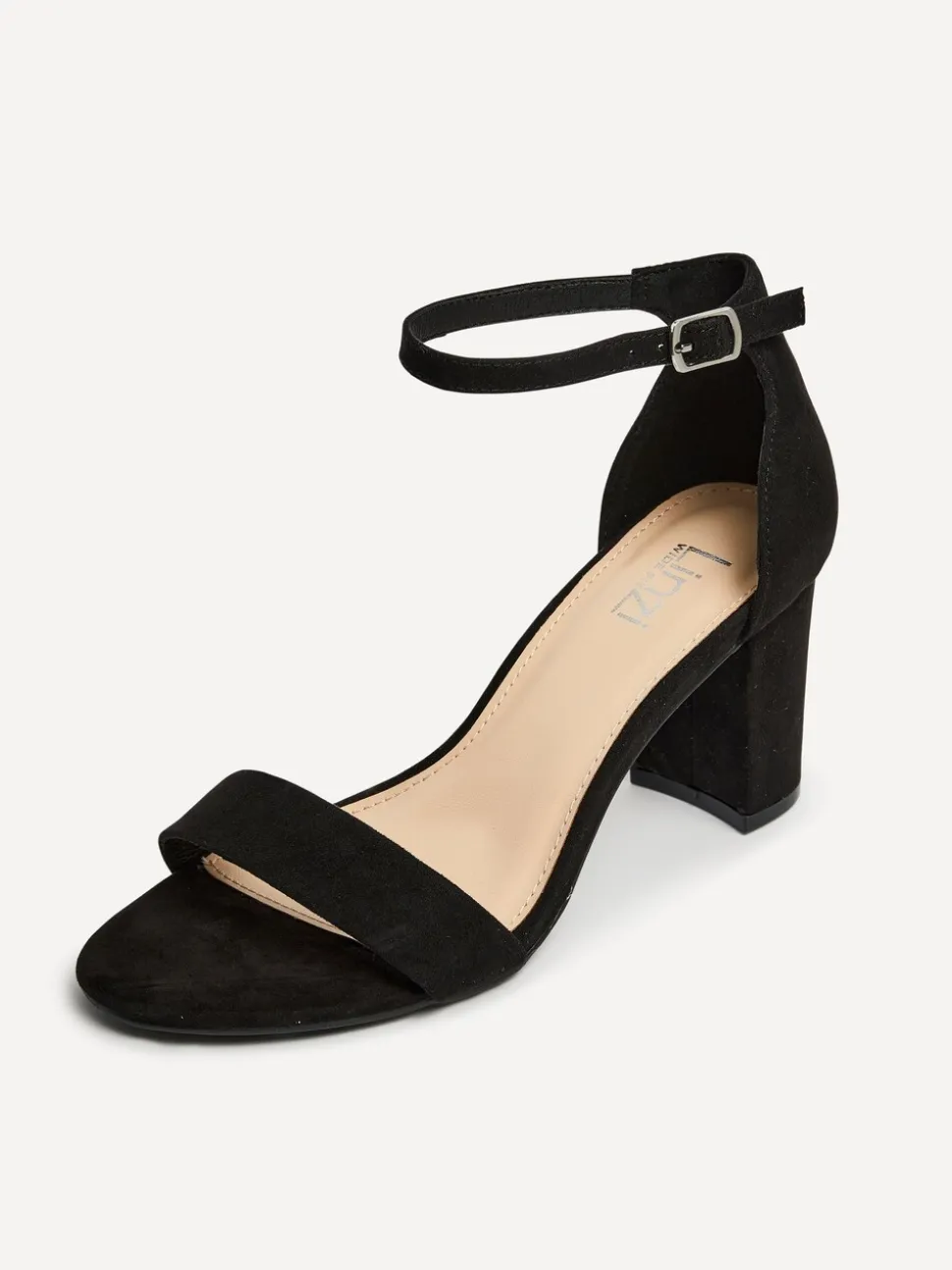Zwart - Linzi Legacy minimalistische sandalen met blokhak en wijde pasvorm