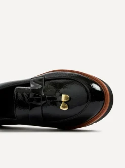 Zwart - Linzi Nancy Patent Loafers With Tassel Detail