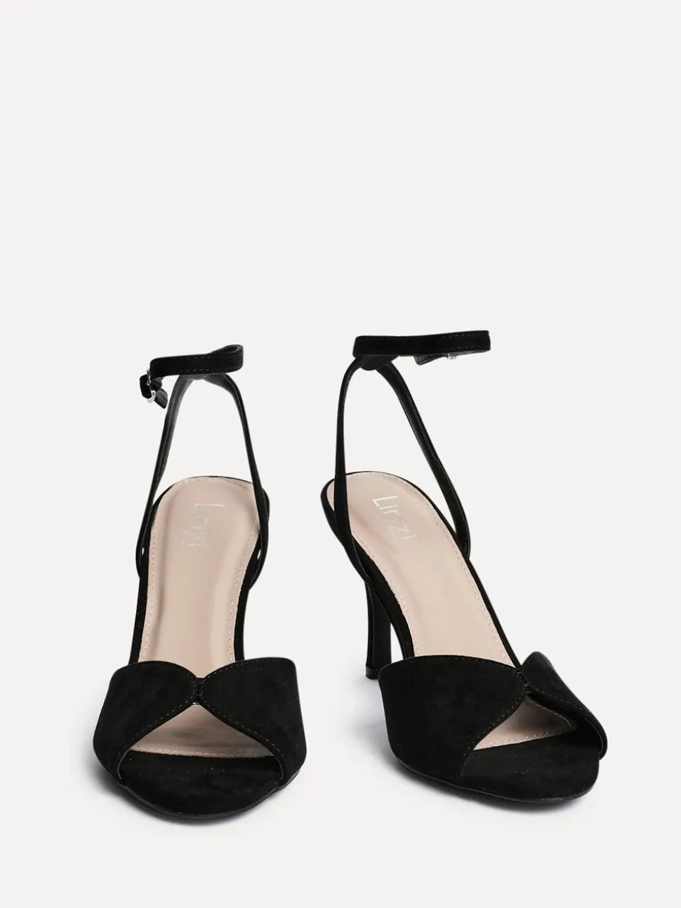 Zwart - Linzi Parlour Peep Toe Stiletto Heel Sandals