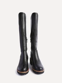 Zwart - Linzi Resist Stretch High Leg Wedge Boots