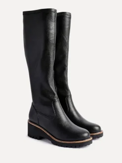 Zwart - Linzi Resist Stretch High Leg Wedge Boots