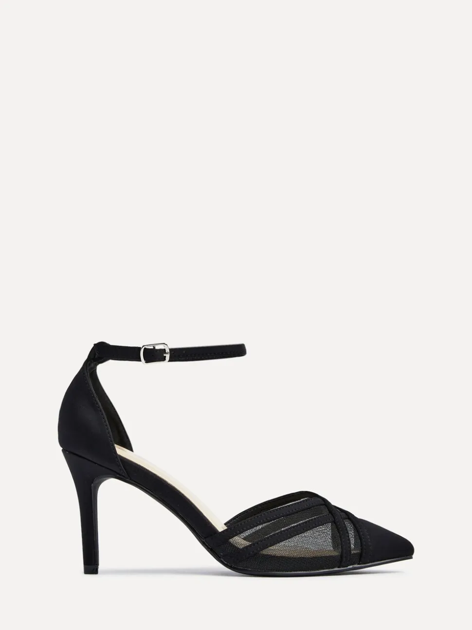 Zwart - Linzi Siobhan Mesh Closed Back Court Heels