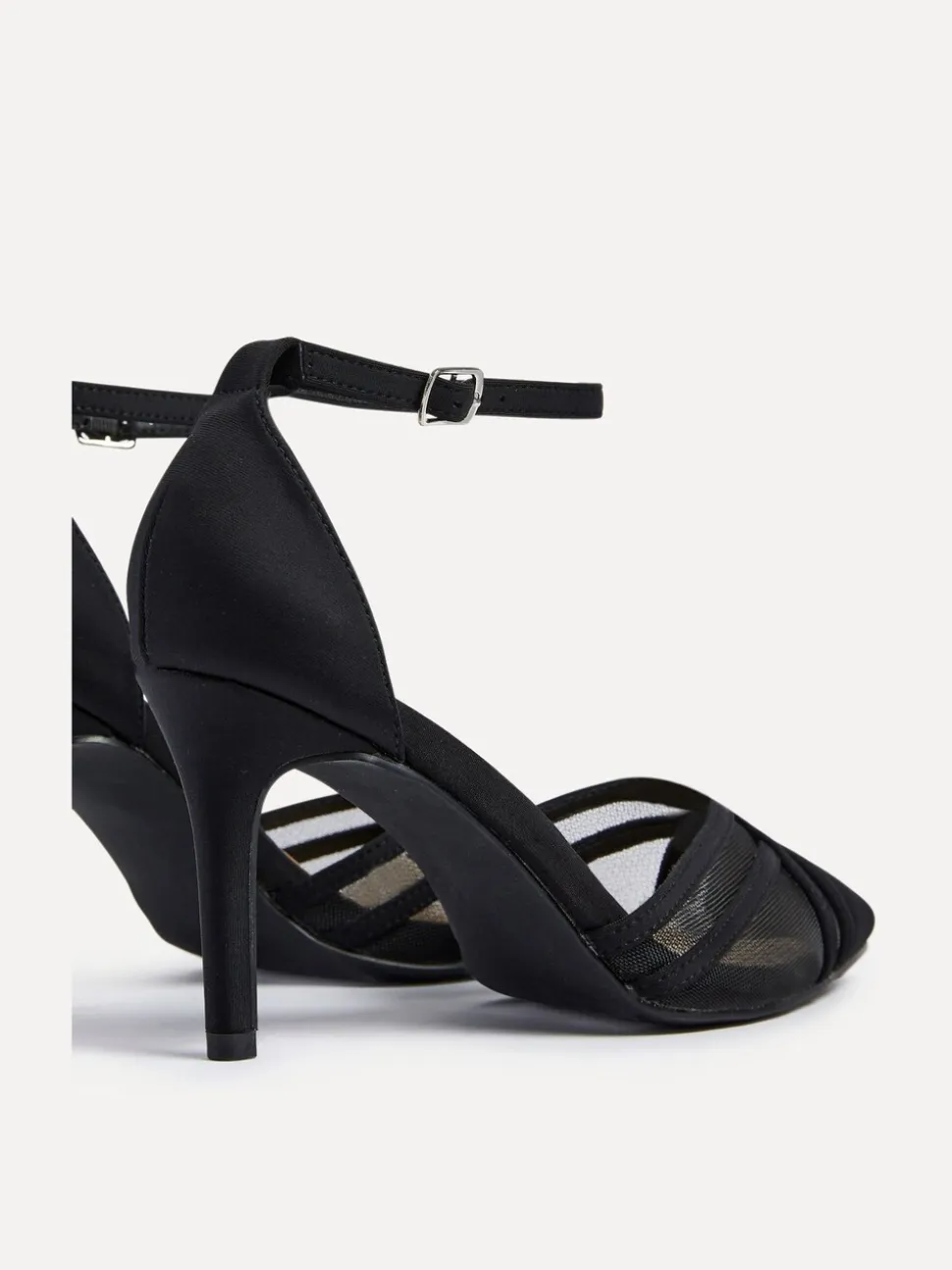 Zwart - Linzi Siobhan Mesh Closed Back Court Heels