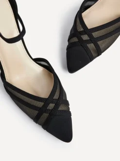 Zwart - Linzi Siobhan Mesh Closed Back Court Heels