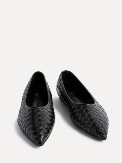 Zwart - Linzi Talina Woven Pointed Toe Ballet Flats
