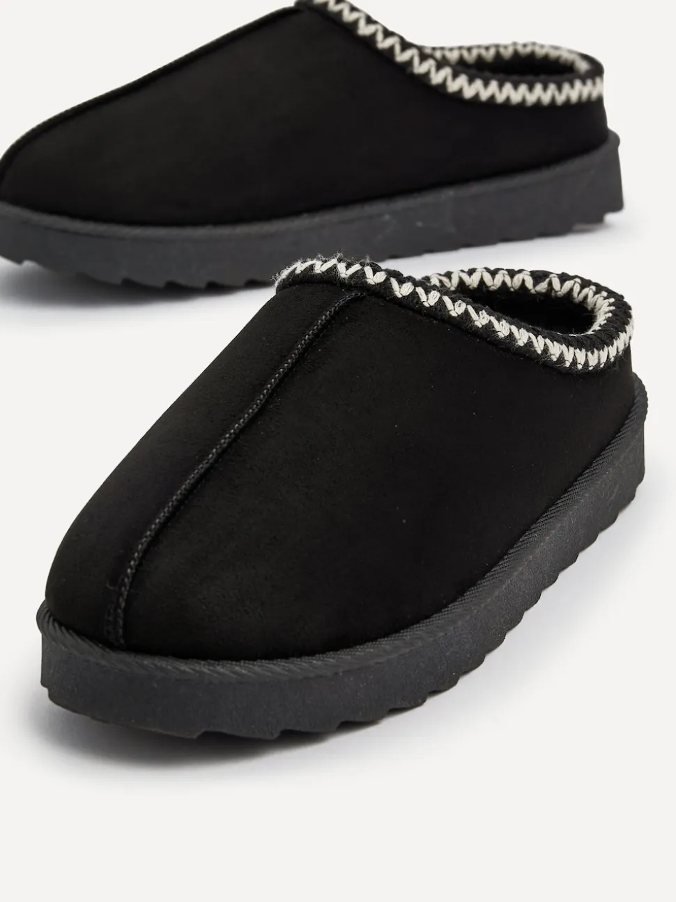 Zwart - Linzi Tana Faux Suede Slip-On Slippers