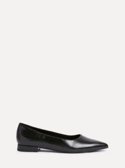 Zwart - Linzi Wide Fit Compete Pointed Toe Ballet Flat Shoes