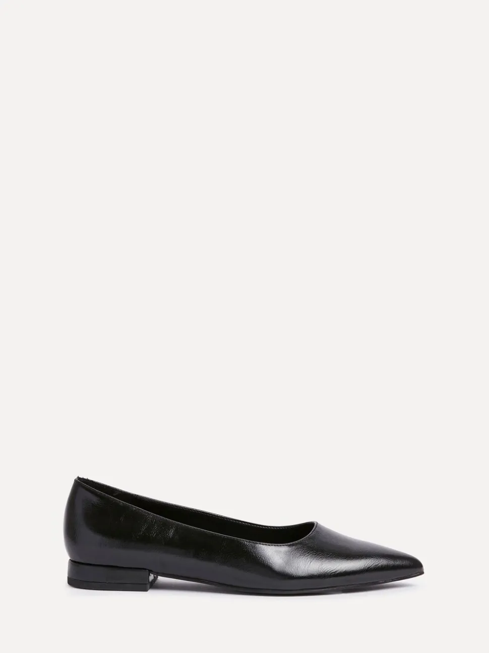 Zwart - Linzi Wide Fit Compete Pointed Toe Ballet Flat Shoes