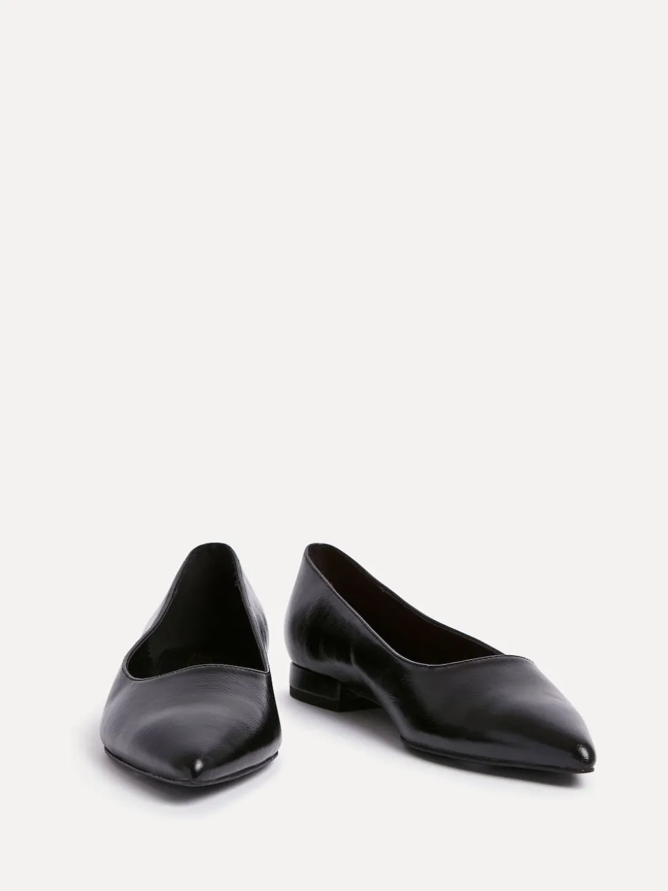 Zwart - Linzi Wide Fit Compete Pointed Toe Ballet Flat Shoes