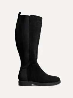 Zwart - Linzi Wide Fit Steel High Leg Boots With Stretch Panel