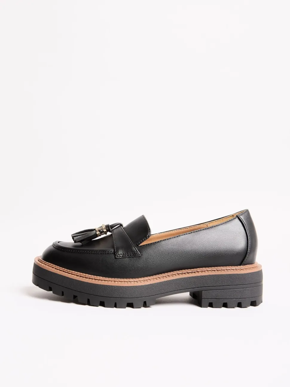 Zwart - Lipsy Chunky Snaffle Trim Detail Faux Leather Instappers
