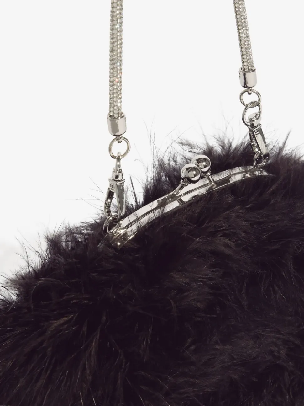 Zwart - Lipsy Feather Top Handle Clutch Bag
