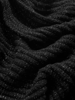Zwart - Lipsy Shimmer Ribbed Scarf
