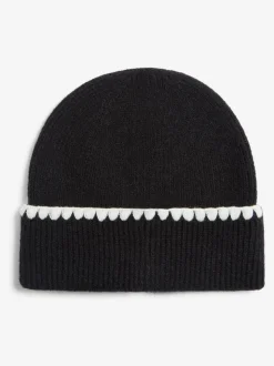 Zwart - Lipsy Whipstitch Trim Beanie Hat
