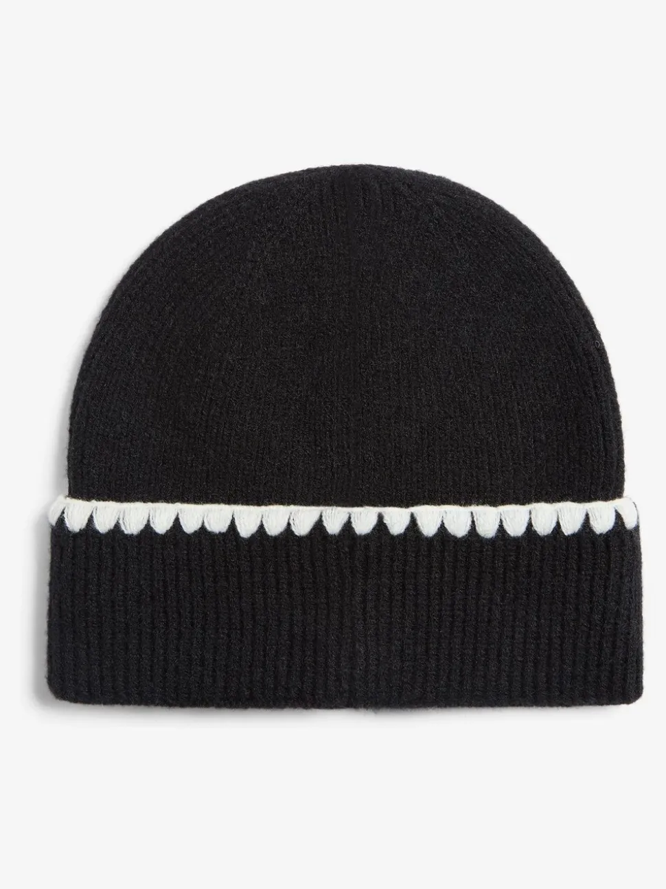 Zwart - Lipsy Whipstitch Trim Beanie Hat