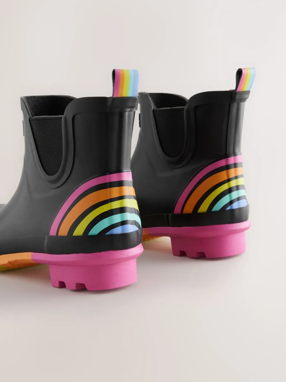Zwart - Little Bird by Jools Oliver regenlaarzen met regenboog voor volwassenen