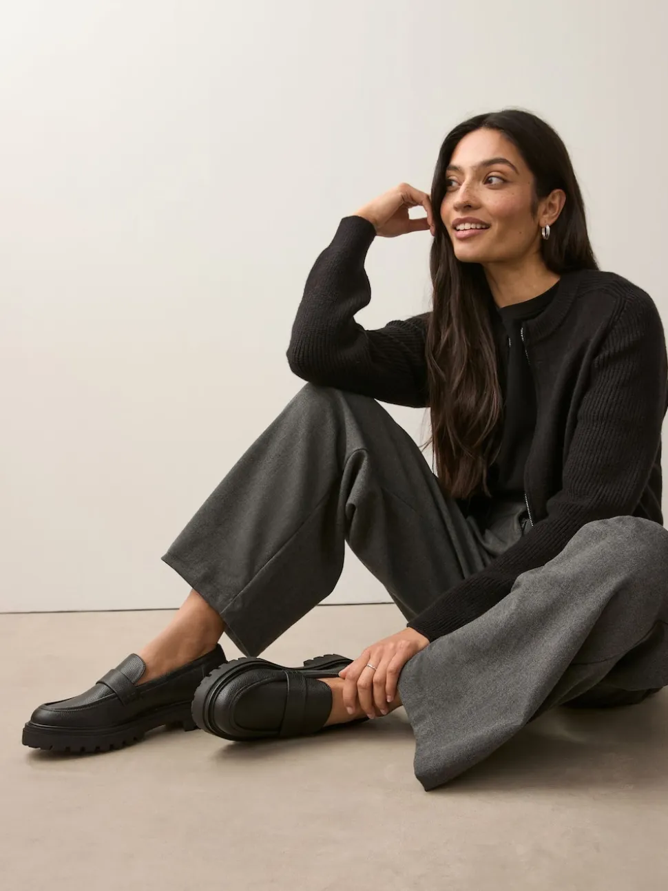 Zwart - Loafers met dikke zool