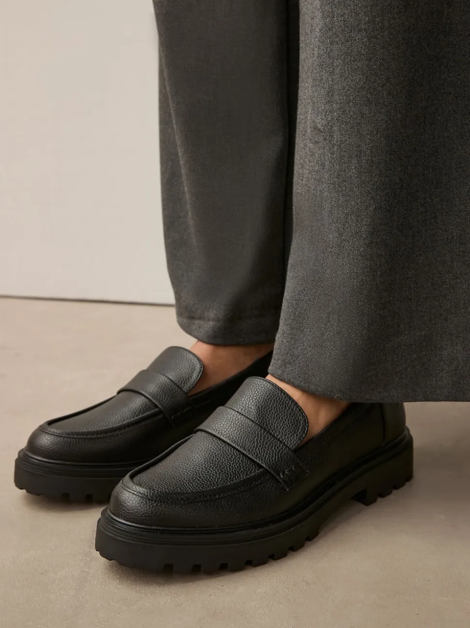 Zwart - Loafers met dikke zool