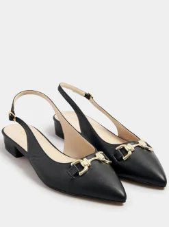 Zwart - Long Tall Sally Metal Trim Sling Back Shoes