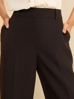 Zwart - Love & Roses broek met wijde pijpen