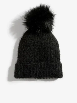 Zwart - Love & Roses Cosy Pom Hat