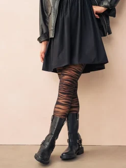 Zwart - Maillot met zebrastrepen