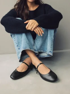 Zwart - Mary Jane-schoenen met ronde neus