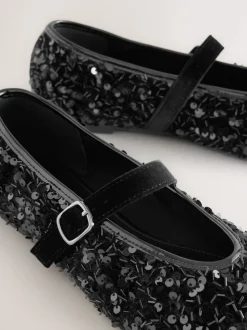 Zwart - Mary Jane-schoenen met versierde pailletten van Forever Comfort®