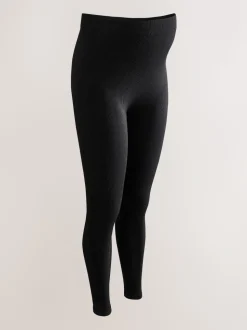 Zwart - Maternity Ribbed Seamless Leggings