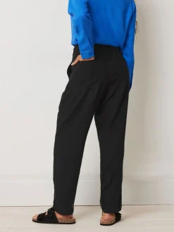 Zwart - M&Co Petite linnen joggingbroek