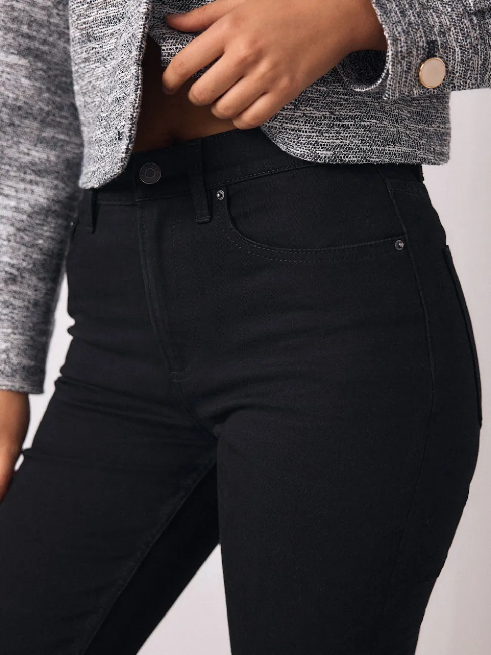 Zwart - Mid Rise Stretch Bootcut Jeans