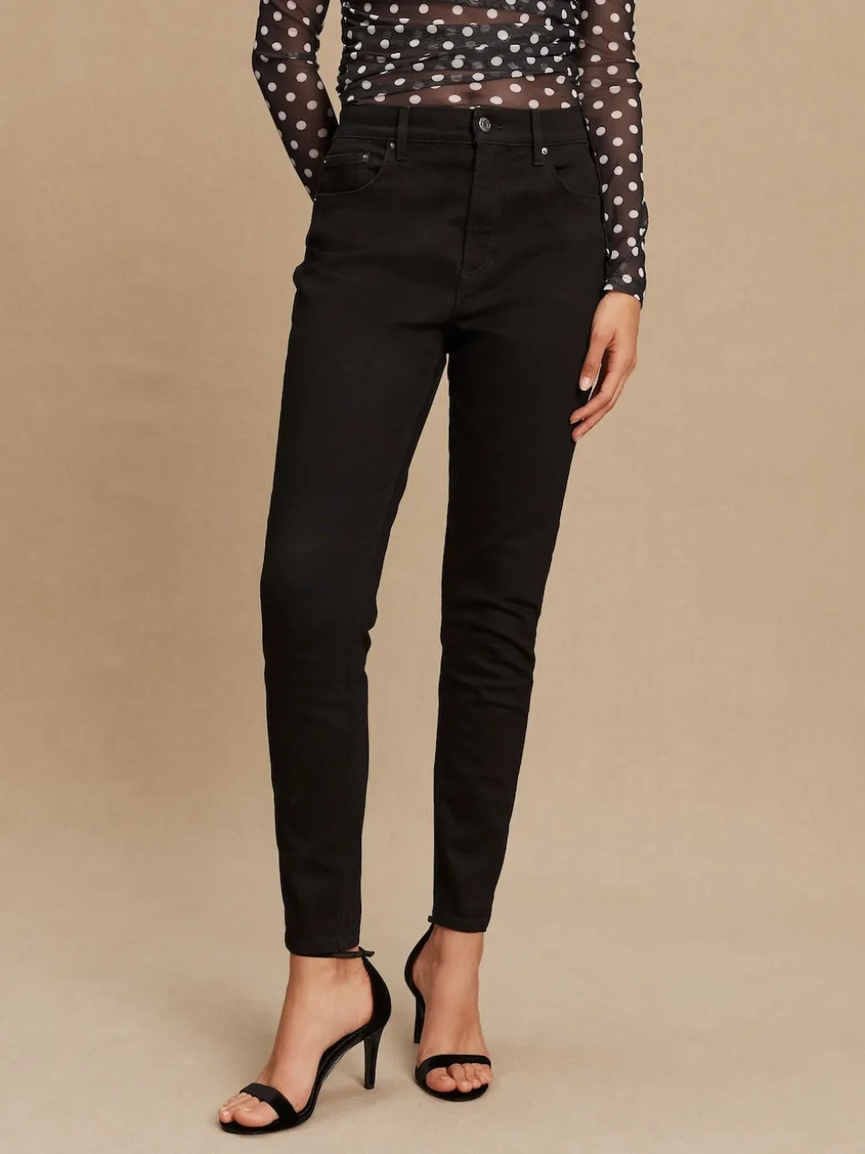Zwart - Mid Rise Stretch Skinny Jeans