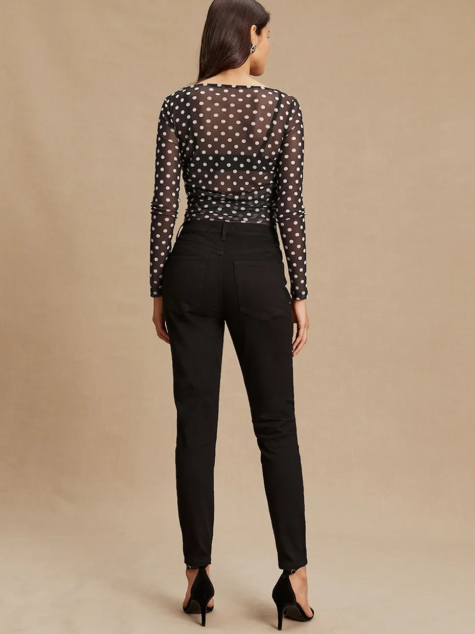 Zwart - Mid Rise Stretch Skinny Jeans