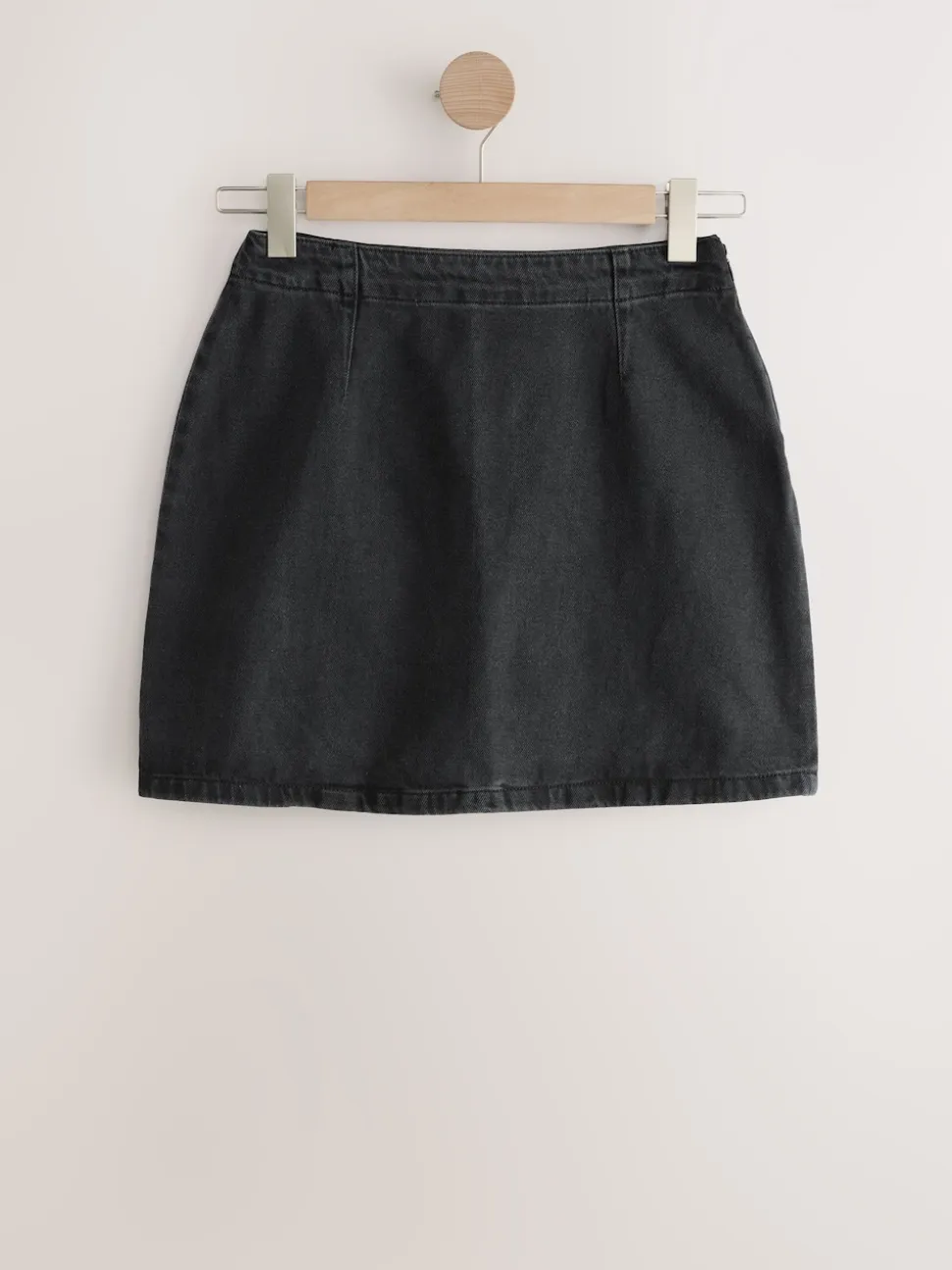 Zwart - Mini denim rok met zandloper model