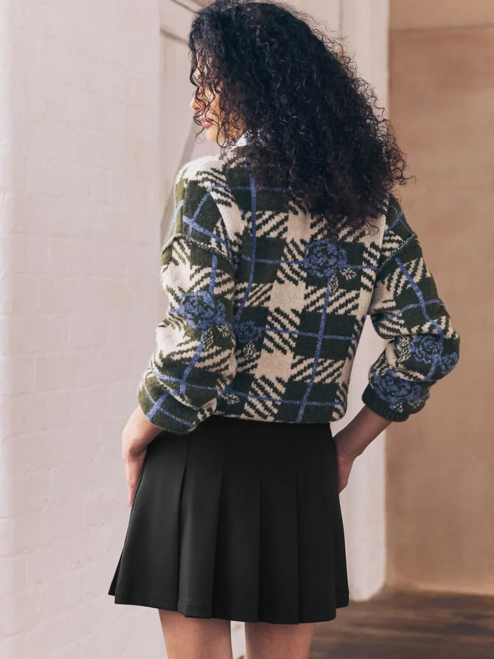 Zwart - Mini Jersey Pleated Skirt