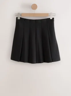 Zwart - Mini Jersey Pleated Skirt