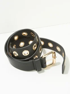 Zwart - Mint Velvet leren riem