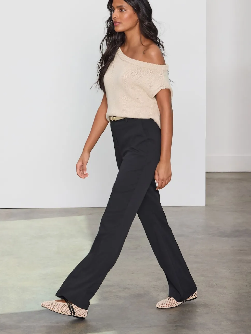 Zwart - Modieus gesneden bootcut broek