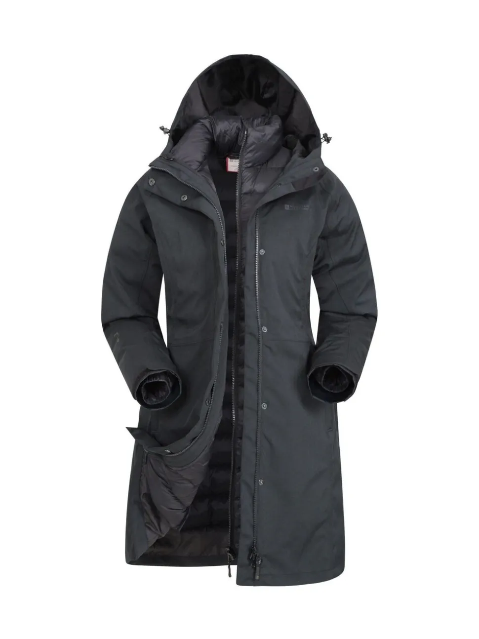 Zwart - Mountain Warehouse Womens Alaskan 3-In-1 Waterproof Long Coat