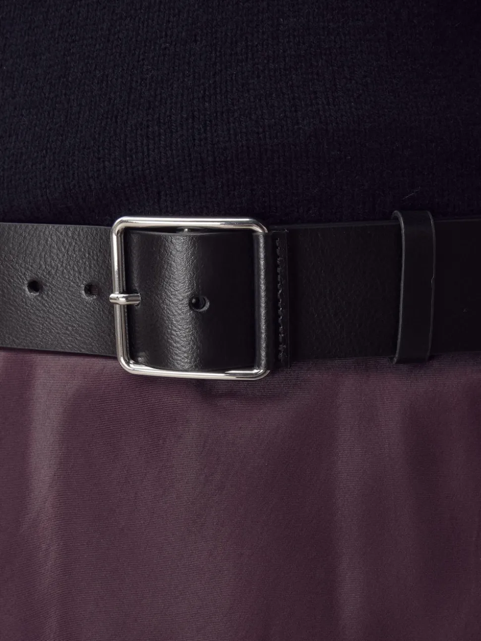 Zwart - N. Premium brede leren riem, Made in Italy