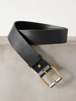 Zwart - N. Premium casual leren riem van Italiaans fabricaat