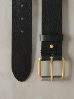 Zwart - N. Premium casual leren riem van Italiaans fabricaat