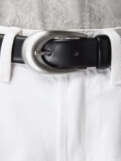 Zwart - N. Premium Made In Italië Plus-maten leren riem met gesp