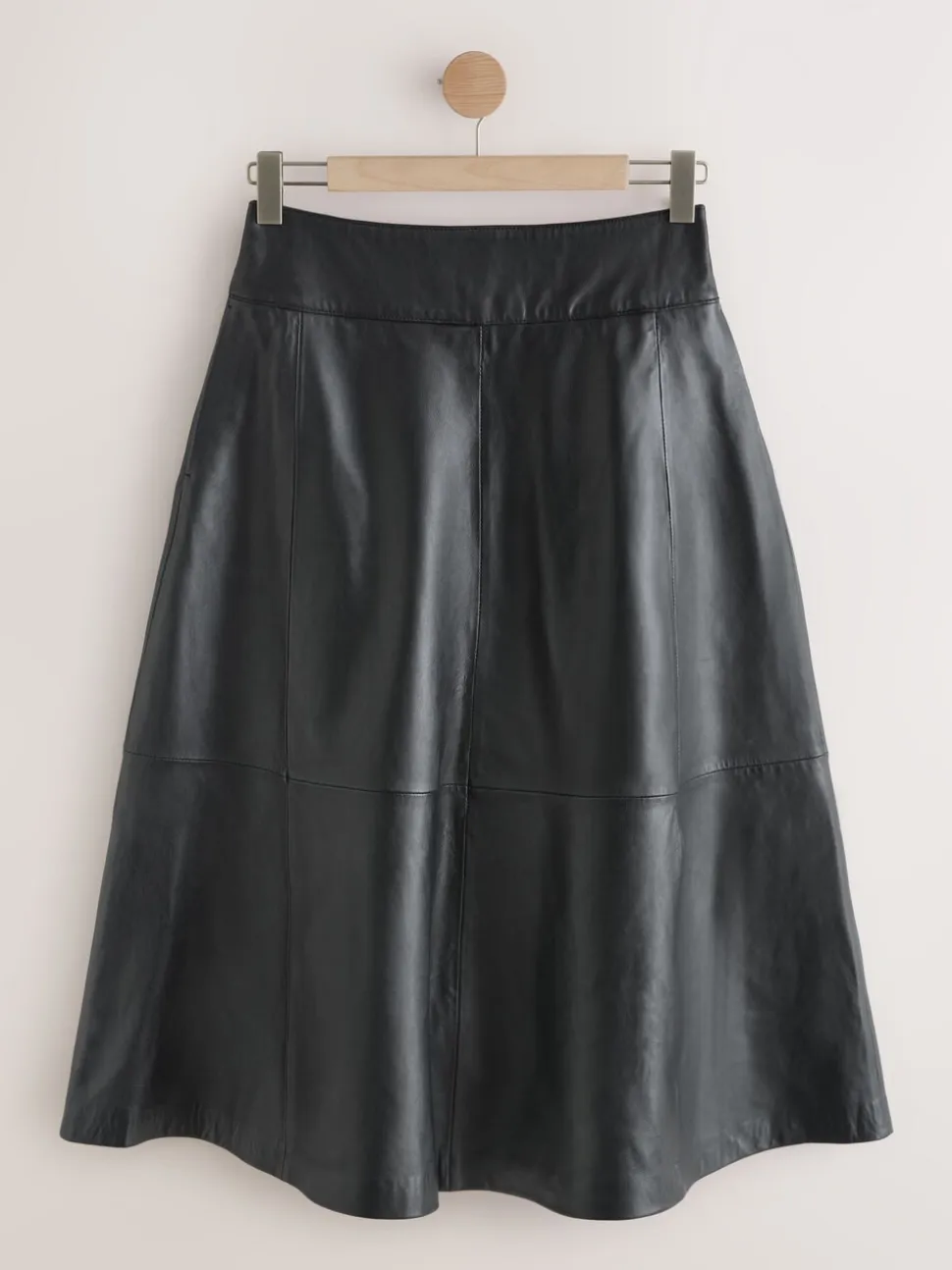 Zwart - N. Premium rok van echt leer