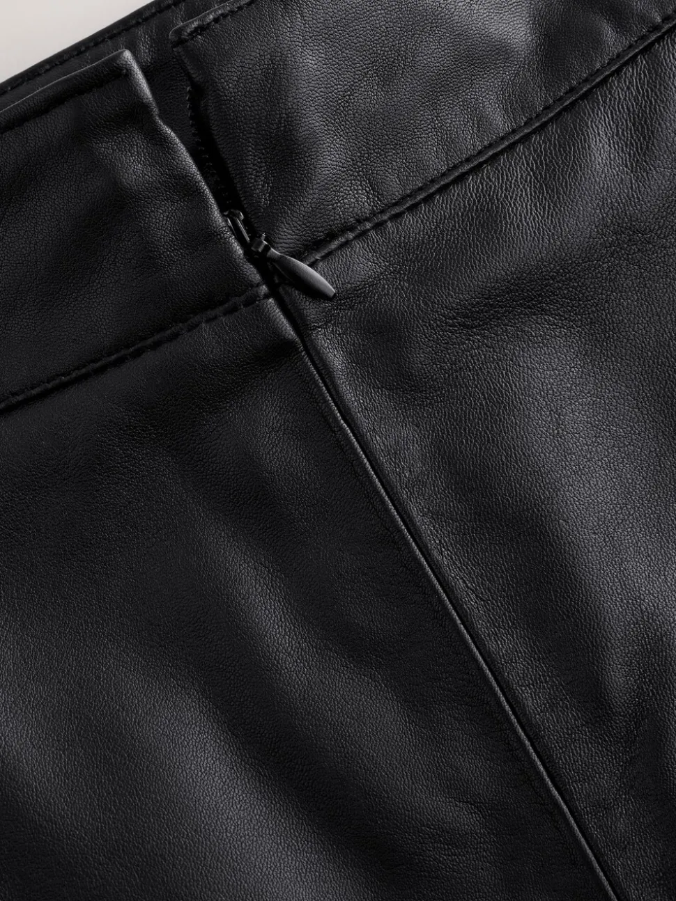 Zwart - N. Premium rok van echt leer