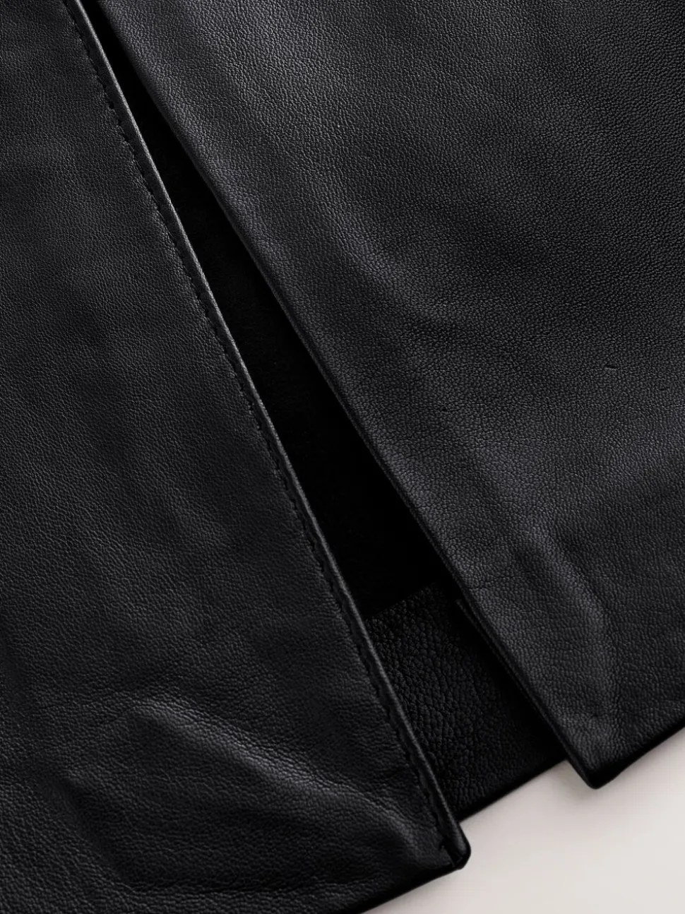 Zwart - N. Premium rok van echt leer