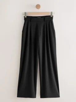 Zwart - N. Premium Wide Leg Tailored Jersey Trousers