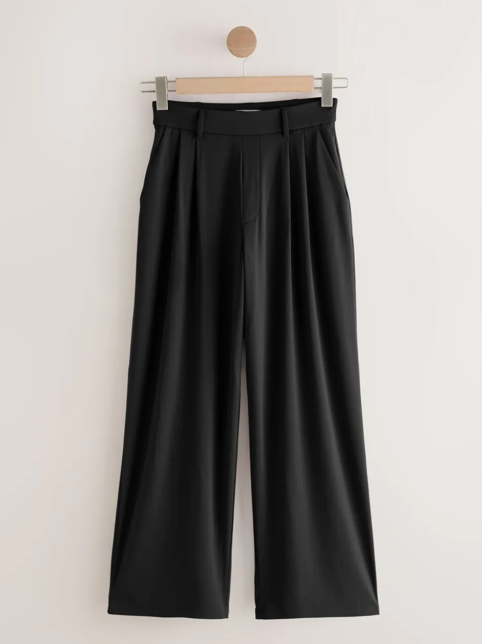 Zwart - N. Premium Wide Leg Tailored Jersey Trousers